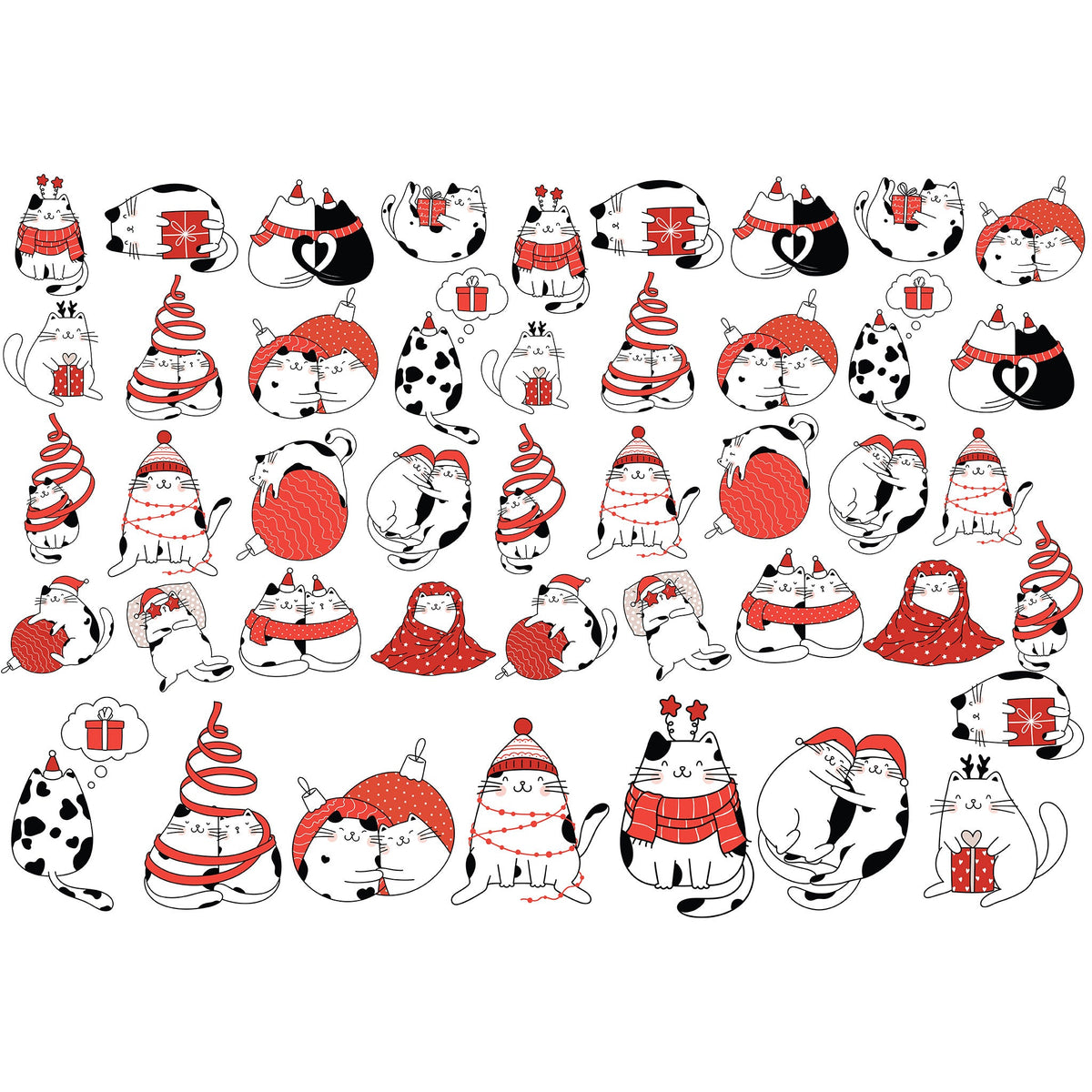 Sanbao Underglaze Transfer - Christmas Cats